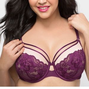 NWT Curvy Couture TULIP STRAPPY LACE PUSH UP